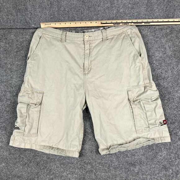 Quiksilver Cargo Shorts Mens Size 38 Beige Casual Utility Outdoor Pockets - Picture 4 of 10